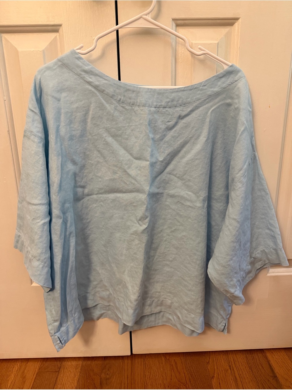 Pure Jill Pale Blue Women's100%  Linen Kimono Top